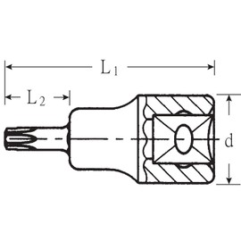 Stahlwille 49TX-T25 Screwdriver Socket, 4.4mm Diameter, 3/8" Drive, 49mm Length, 17.8mm Width