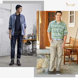 JASGOOD Men Canvas Fabric Belts Casual Web Cloth Belts with Black Double Ring Buckle 2 Pack,Black+Light Gray