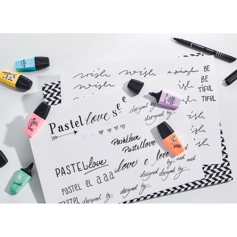 Highlighter - STABILO BOSS MINI Pastellove - Wallet of 3