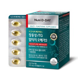 Nutri D-Day 뉴트리디데이 장용성 rTG 알티지 오메가3 메가렉스 60정 1개 60정 1개 NutriD-Day Enteric-Coated rTG RTG Omega-3 Mega-Rex 60 Tablets 1 Pack 60 Tablets 1 Pack