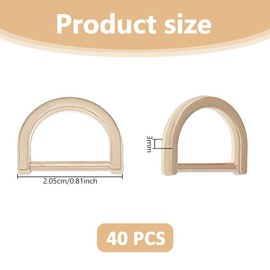 DICOSMETIC 40Pcs Metal D Ring Heavy Duty Alloy D Rings Golden Bag Buckle Sewing D-Rings Hand DIY Accessories for Dog Collars Leashes Backpacks Webbing Straps