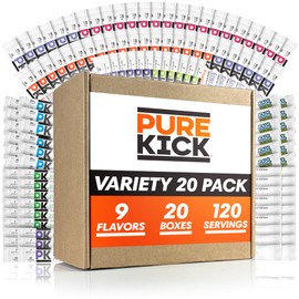 Pure Kick Ultimate Variety Pack - 9 Flavors of Energy Drink Packets - Pure Kick Hydrate and Energy Drink Powder - Water Flavoring Packets - Water Enhancer Sugar Free - In a Singles to Go Variety Box