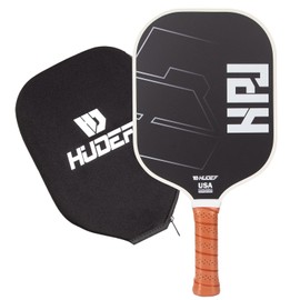 HUDEF Pickleball Paddle,USAPA Approved Pickle Ball Paddle with Cover, Graphite and Fiberglass Pickleball Paddle,Polypropylene Honeycomb Core Pickleball Racket with Comfort Grip Black