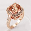 Yellow Shinning Cubic Zirconia Topaz Rings For Women 18K Rose