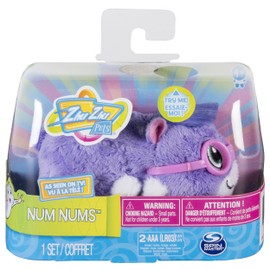 Zhu Zhu Pets - "Num Nums" Furry 4” Hamster Toy with Sound and Movement (PURPLE)