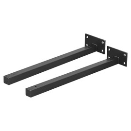uxcell Floating Shelf Brackets, 2pcs 14"(350mm) Industrial Metal Brackets for Shelves Wall Mounted Shelf Supports, Black