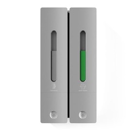 Shampoo and Conditioner Dispenser 2-Chamber Wall-Mounted Shower Soap Dispenser, No-Drill Installation, 800ML Capacity, Ideal for Bathrooms and Hotels (Silver)