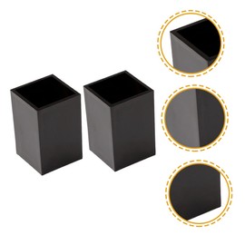 Operitacx 2pcs Square Pen Holder Pencil Cosmetic Holder Clear Pen Holder Brush Holder Cosmetic Organizer Clear Makeup Brush Holder Lipstick Holder Acrylic Makeup Brush Cup