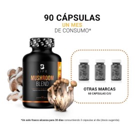 Complejo De Hongos De 90 Cápsulas. Mushroom Complex, B Life Sabor Sin sabor