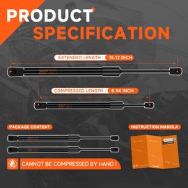 KALUJ Hood Struts Lift Supports Compatible with Hyundai Santa Fe 2013-2018, for Santa Fe Sport/XL 2013-2018 4-Door Hood | Replace OE# 81161-B8000 81661-4Z000 96877, 2PCS