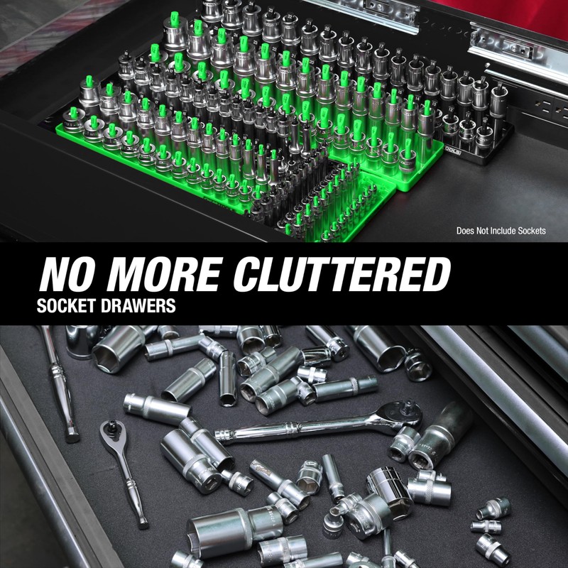 OEMTOOLS 22209 3/8" Drive Socket Tray - Metric, black