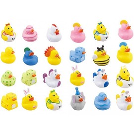 12 x Mini Rubber Ducks – Multipack Wacky Fun & Quirky Bath Toys for Kids – Surprise Characters Like Pirates, Cows & Unicorns – Perfect for Party Bags, Collectors & Gifts – Bulk Novelty Rubber Duckies