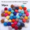 DAHI 50 x Colourful Felt Balls Wool Felt Beads 15