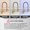 GIMILI Brushed Gold Kitchen Faucet with Pull Down Sprayer Single