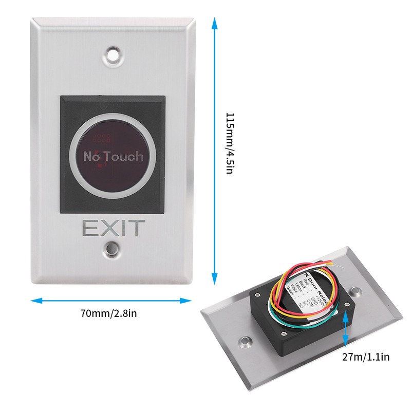 Infrared Sensor Switch NonTouch LED Backlight Button Access Control System