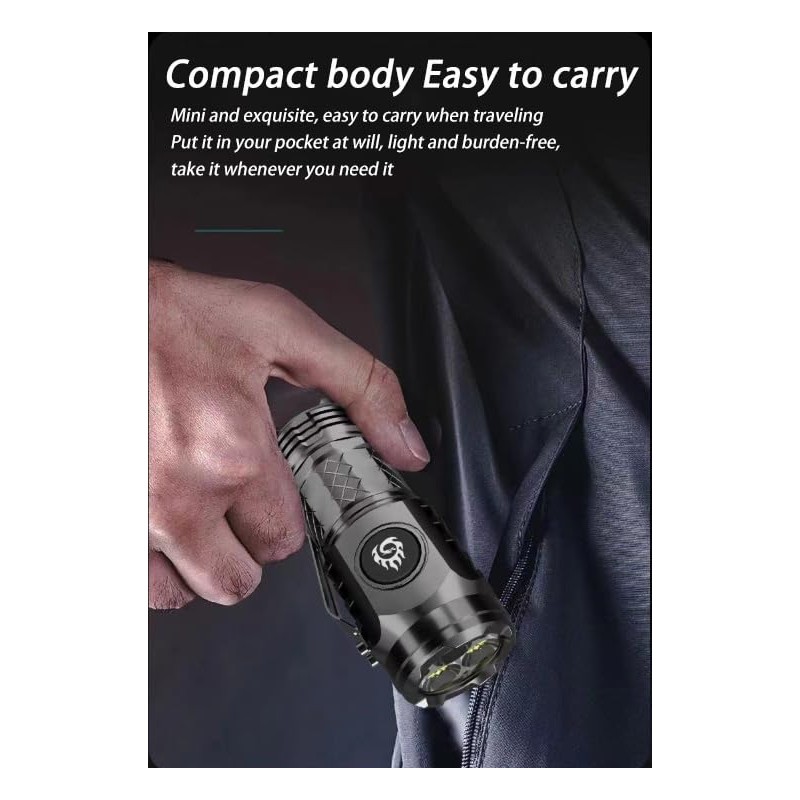 4PCS Three-Eyed Monster Mini Flash Super Power Flashlight, Thumb Flashlight