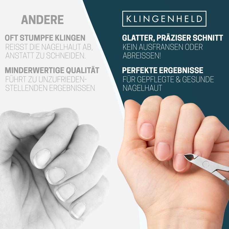 KLINGENHELD® Precise Cuticle Nippers with 1 Cuticle Pusher - Very