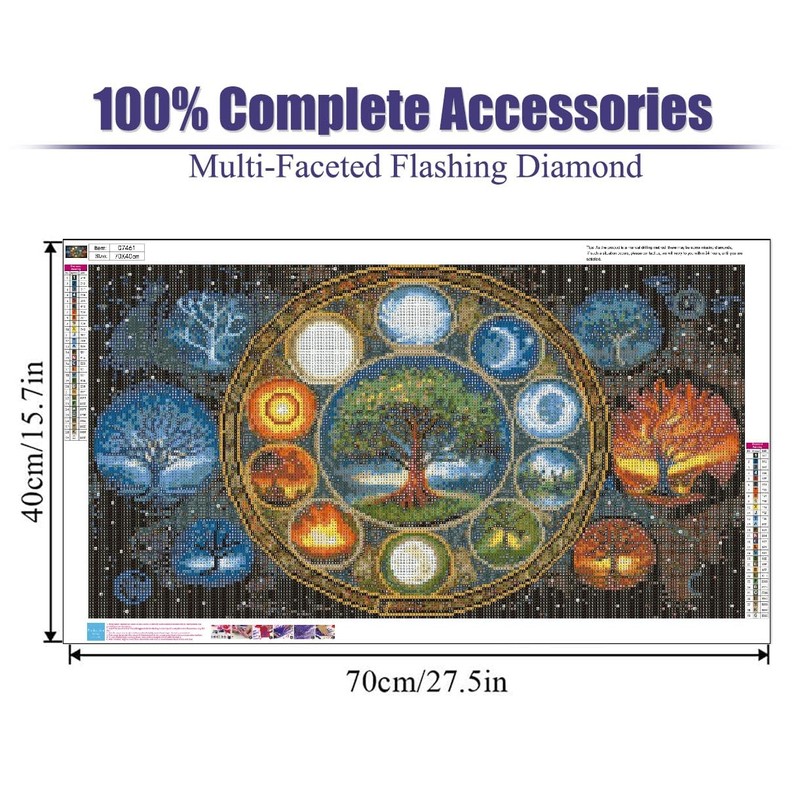 5D Large Diamond Art Painting,Tree of Life Moon Diamond Art