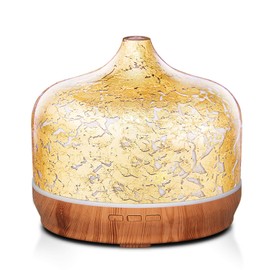 Porseme 500ml Essential Oil Diffuser Gold Plated Glass Aromatherapy Ultrasonic Humidifier - Auto Shut-Off, Timer Setting, BPA Free for Home Hotel Yoga SPA Gift