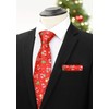 HISDERN Christmas Tie Men's Funny Christmas Tie with Pocket Square