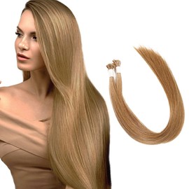 U Tip Hair Extensions by Everlong, Remy Human Hair, Fusion Glue Adhesive Method, Premium Keratin 56 gram Bundles, 16" #12 Cinnamon Brown