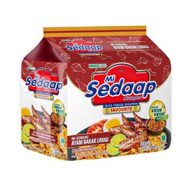 Mi Sedaap - Ayam Bakar Limau - Instant Fried Noodle Grilled Chicken Lime Flavor 3.1 Oz (Pack of 5)