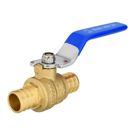 5-Pack EFIELD 3/4 Inch Pex Crimp Shut-off Brass Ball Valve for Plumbing Application, Blue Level (Blue-Pack of 5)