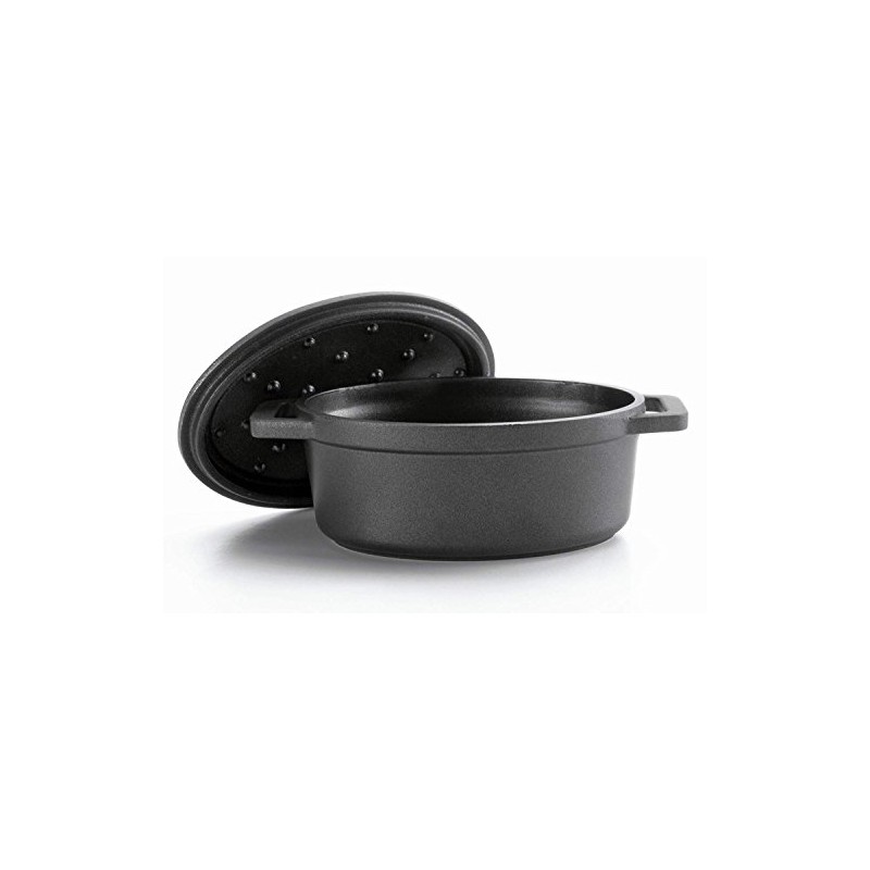 Lacor Cast Aluminium Oval Casserole, Black, One Size, 12 x
