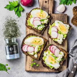 Ankerkraut Wild Garlic Salt, Delicious Meat and Salad Refining, Garlic-like Flavour Aroma, Herbs with Spice for Cooking, 110 g in Cork Jar