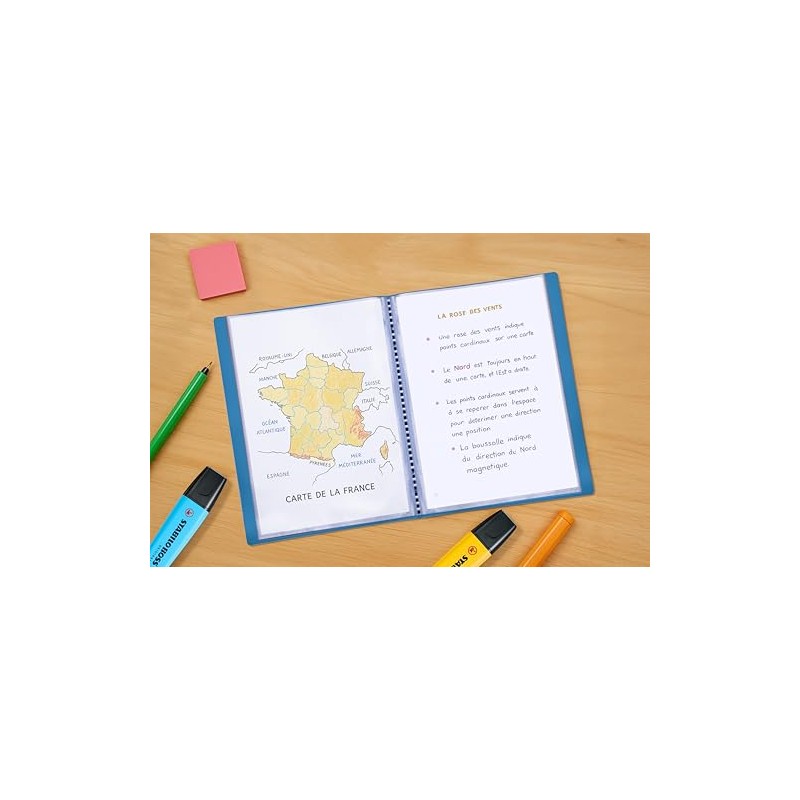 OXFORD 2 x A4 Blue Polypropylene Display Folders for 200