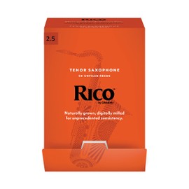 D'Addario Rico Tenor Saxophone Reeds, Strength 2.5, Pack of 50