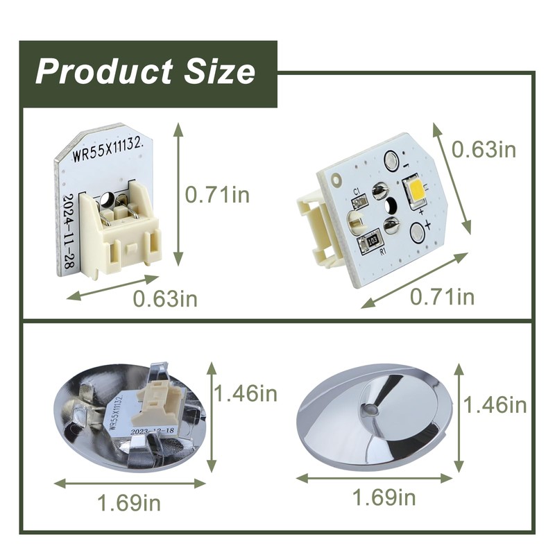 WR55X25754 WR55X11132 Refrigerator Bulb Light Replacement for GE Replaces WR55X26486