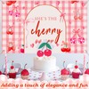 TEASIK Pink Cherry Party Backdrop 6x3.6FT - Cherry Decorations for
