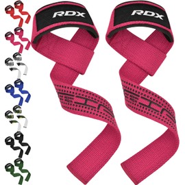 RDX Lifting Straps Strength Training Lifting Straps, 60 cm Long Professional Gym Bodybuilding Deadlift Weight Lifting Accessories, 5 mm Padded Wrist Protection Handle, Fitness Powerlifting Deadlift