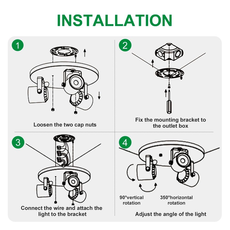 Arcfox 27W 3000K 3 Light LED Flush Mount Ceiling Spotlight