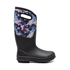 Bogs Womens Classic Tall Boot Rain, Cosmos Print-Black, 7