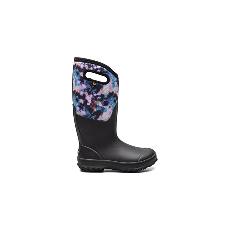 Bogs Womens Classic Tall Boot Rain, Cosmos Print-Black, 7