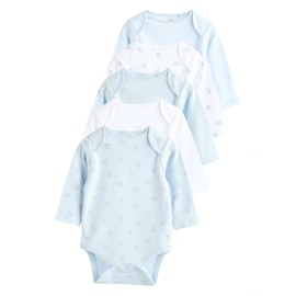 NEXT 5 Pack Bear Long Sleeve Bodysuits, blue, 12 - 18 months