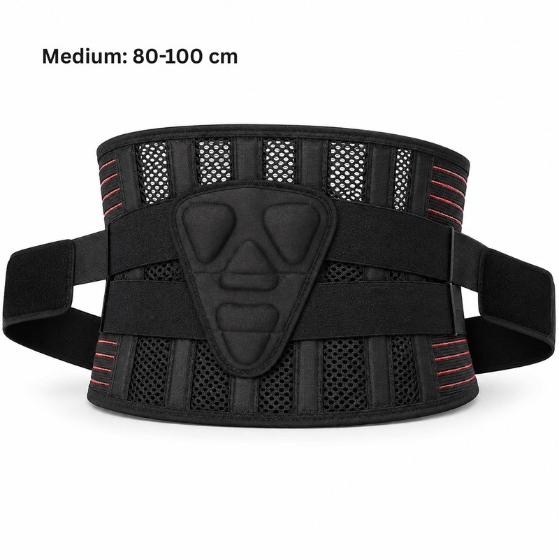 Lower Back Brace with 6 Stays - Adjustable Lumbar Support