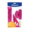 Pelikan 700917 Geometry Set, Ruler, Protractor, Triangle, Flexible Material, Assorted