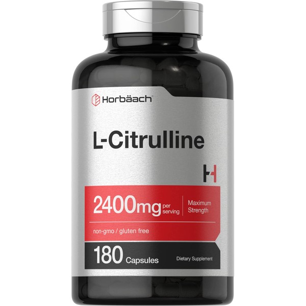 L Citrulline Capsules 2400mg per Serving | 180 Count | Maximum Strength, Free Form Amino Acid | Non-GMO, Gluten Free L-Citrulline Supplement | by Horbaach