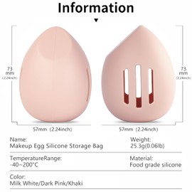 2PCS Beauty Blender Holder Powder Puff Storage,Breathable Make-up Sponge Case for Business or Travel，beige+pink