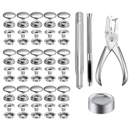 BetterJonny 200pcs Stainless Steel Snap Fastener Kit 15mm Heavy Duty Snap Button Press Stud Cap Pliers and 3 Setting Tools for Marine Boat Canvas Bag Leather DIY Craft