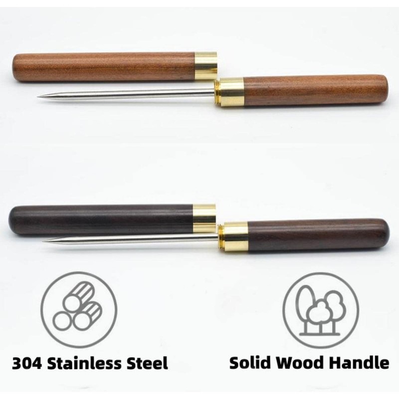 2 Pcs 9" Stainless Steel Ice Picks with Wooden Handle