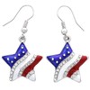 Patriotic Red White Blue American USA Flag Star Dangle Drop
