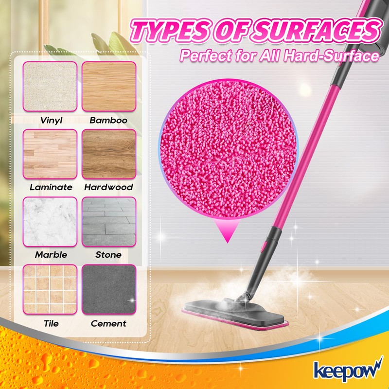 KEEPOW Microfiber Steam Mop Pads Compatible with Schenley Steam Mop