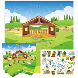 WaaHome Nativity Advant Calendar 2024 Kids - Religious Advent Calendar Stickers Jesus Christian Nativity Scene Christmas Countdown Calendar Decor for Kids Gifts