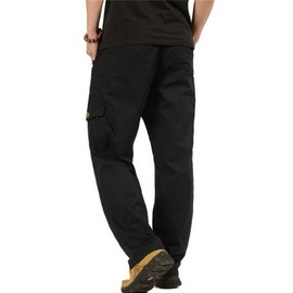 Sweatpant for Men Full Elastic Waist Pull-On Cargo Pants Lightweight Casual Trousers Workwear Black XL(US 30)