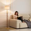 SIBRILLE 62" Mid Century Modern Wood Floor Lamp with Remote