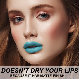 DISURI Beauty Matte Bullet Long Wear Lipstick - Vegan and Cruelty-Free - Smudge and Waterproof Matte Lipstick with Moisturizing Formula - All Day Comfort - (Aqua Bloom #21)